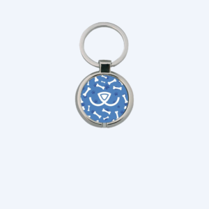 Chapa identificativa PupTag azul con QR y NFC